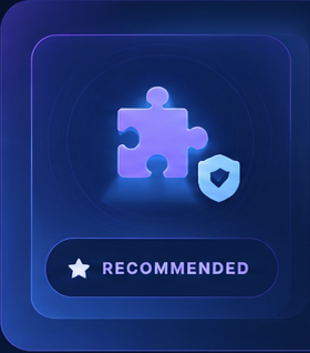 Enhanced Browser Plugin puzzle-piece and security-shield illustration, labelled Recommended