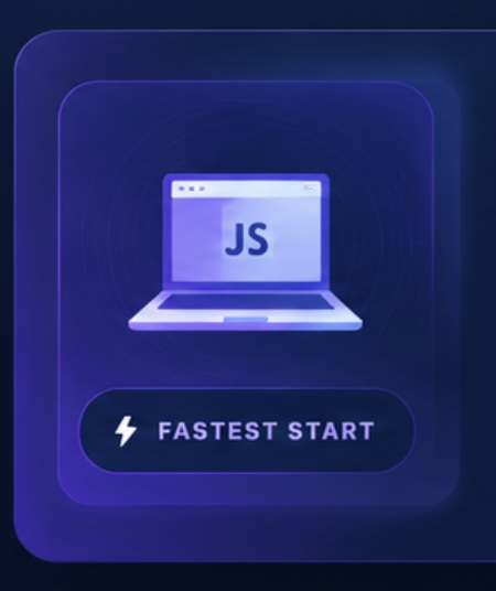 Native JavaScript Scanner shown on a laptop, labelled Fastest start